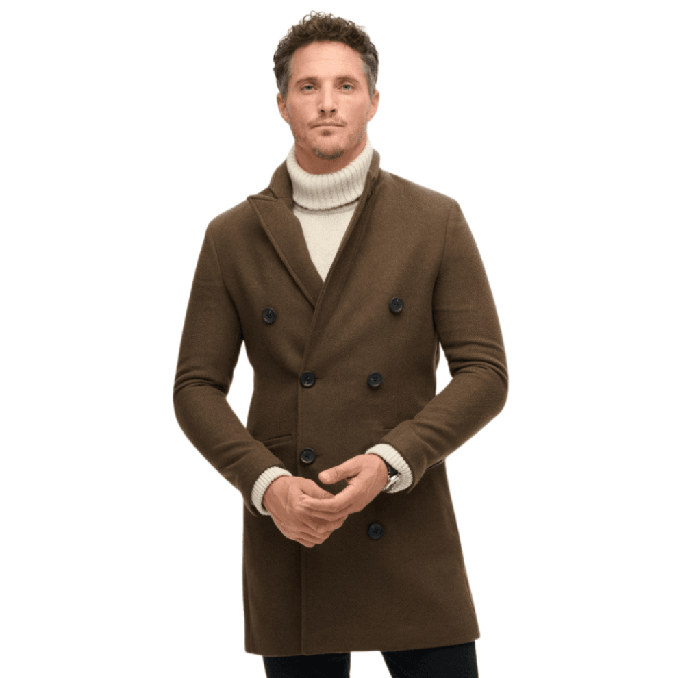 Superdry Merchant Town Coat Jacket - Deep Khaki