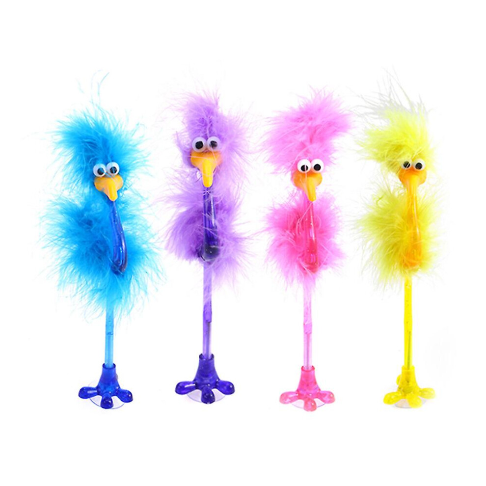 4 Pcs Ostrich  Ballpoint Pen Student Stationery Creative Cartoon Pens Writing Supplies (random Color)