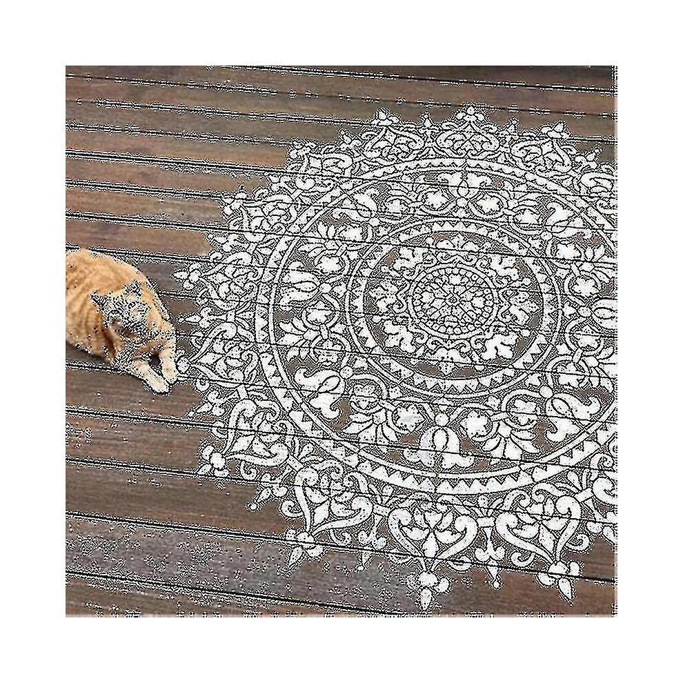Mandala Auxiliary Painting Template Large Reusable Stencil For Floor Wall Tile Fabric Furniture