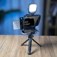 Teleprompter, 2.20-3.54in Portable Teleprompter Kit Compale With Android And For Ios, Portable Teleprompter Dslr Withremote Control 40mm Wide Angle