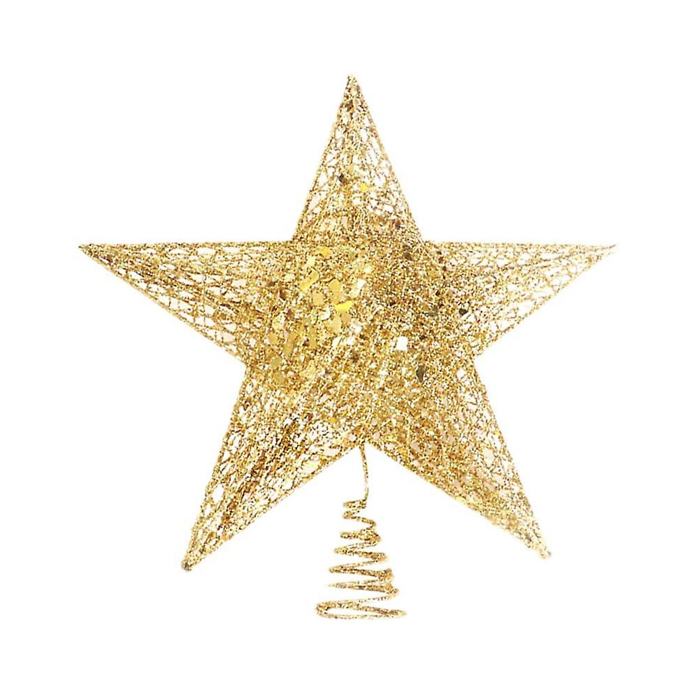Christmas Tree Topper Christmas Star Decoration Sequin Topper Christmas Hanging Decoration Christmas Tree 12Cm Gold