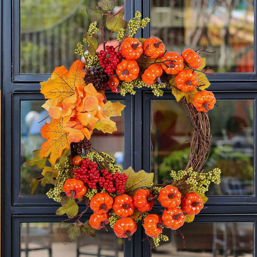 Thanksgiving Simulation Wreath Autumn Pumpkin Vine Wreath Door Hanging Harvest Festival Decorations
