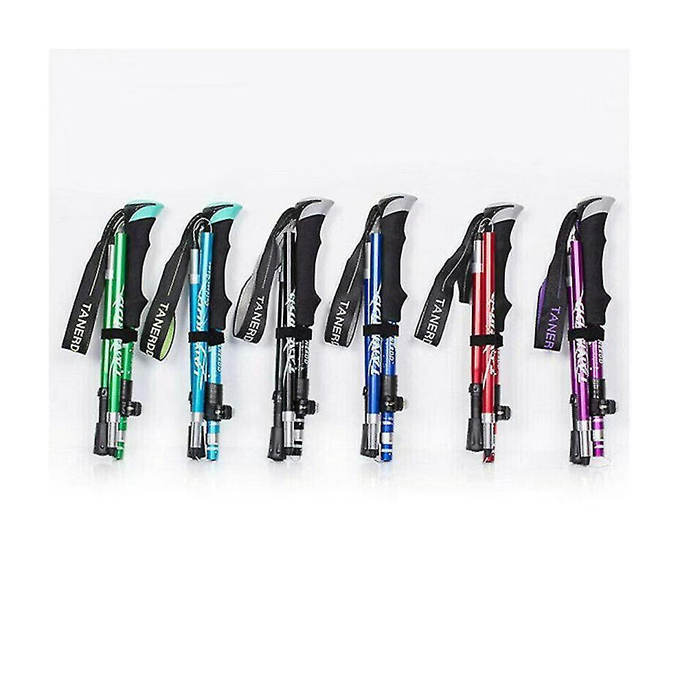 (, 95-110Cm) 5-Section Folding Trekking Poles Walking Stick Hiking Naturehike Antishock Red