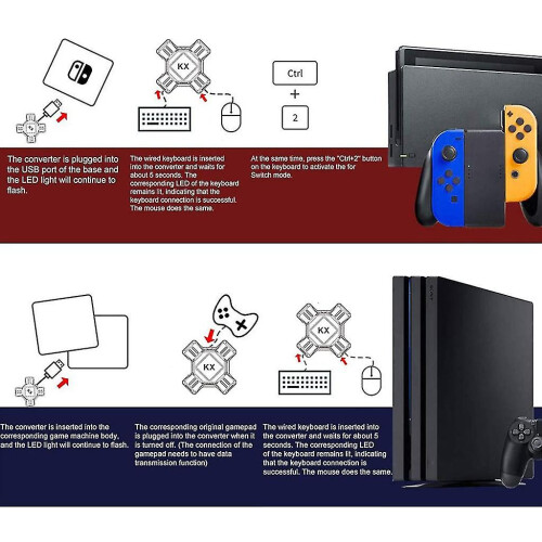 Supports Ns/ Ps5/ Ps4 / Ps3 / X Series, Keyboard And Mouse Adapters 1