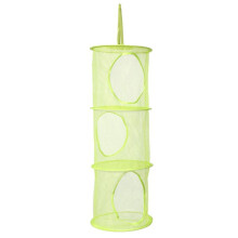 (Green) Hanging 3 Tier Storage Basket Mesh Net Bathroom Home Tidy Organizer