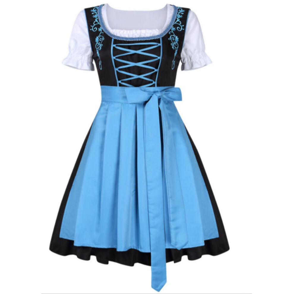 (Blue, XXL) Oktoberfest Beer Girl Costumes - German Bavarian Traditional Womens Oktober Fest Dirndl Dress
