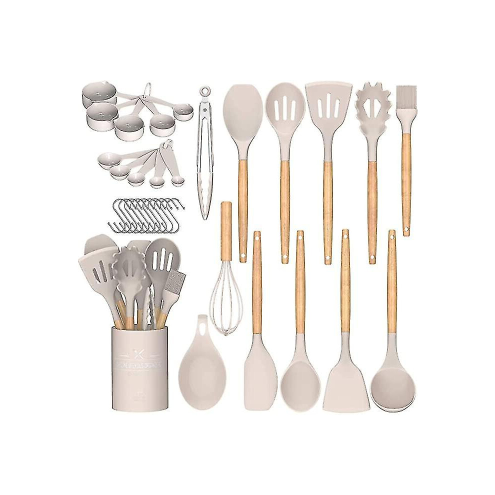 Kitchen Cooking Utensils Set 33 Pcs Non-stick Silicone Cooking Kitchen Utensils Spatula Set