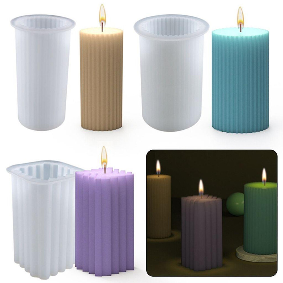 3 Pieces 3d Cylindrical Silicone Molds Candle Mold Candle Mold Candle Mold