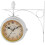 (WHITE) Double Sided Wall Clock, Station Clock Garden Clock Vintage Decoration 1
