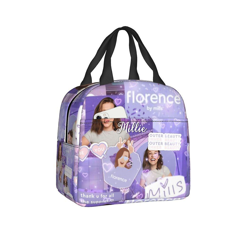 (2) Florence By Mills Lunch Box Women Waterproof Thermal Cooler Food Insulated Lunch Bag Office Work Resuable Picnic Tote Bags