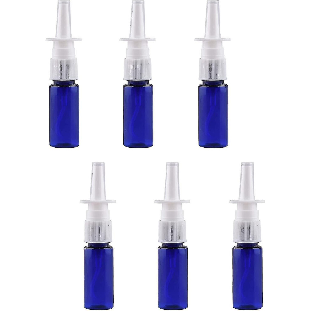 6pcs Container For Nose Watering Empty Refillable Nasal Spray Bottle Pump Sprayer Cleanser(15ml)