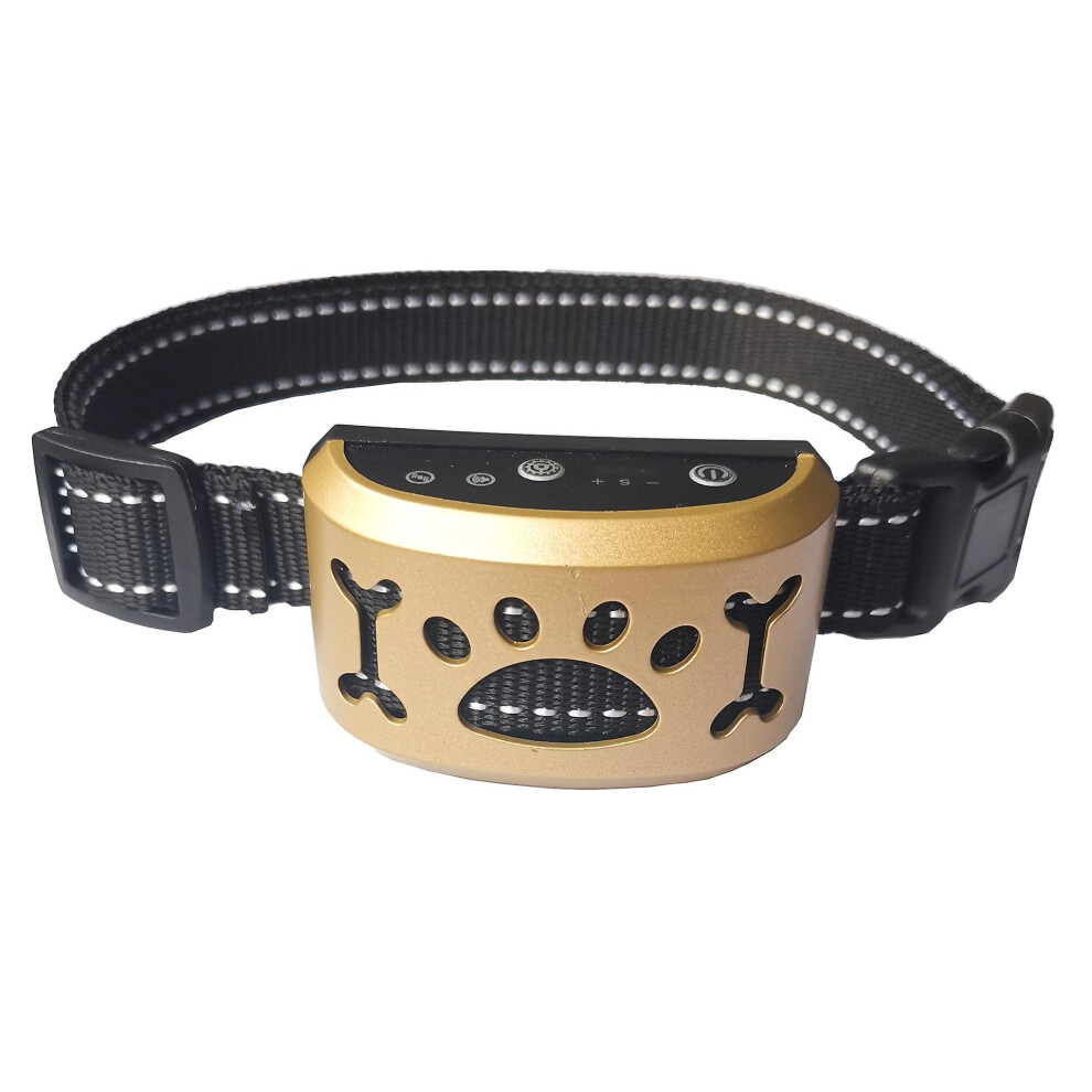(Gold) Anti Bark Dog Collar Excessive Barking Device Safe Harmless Gold