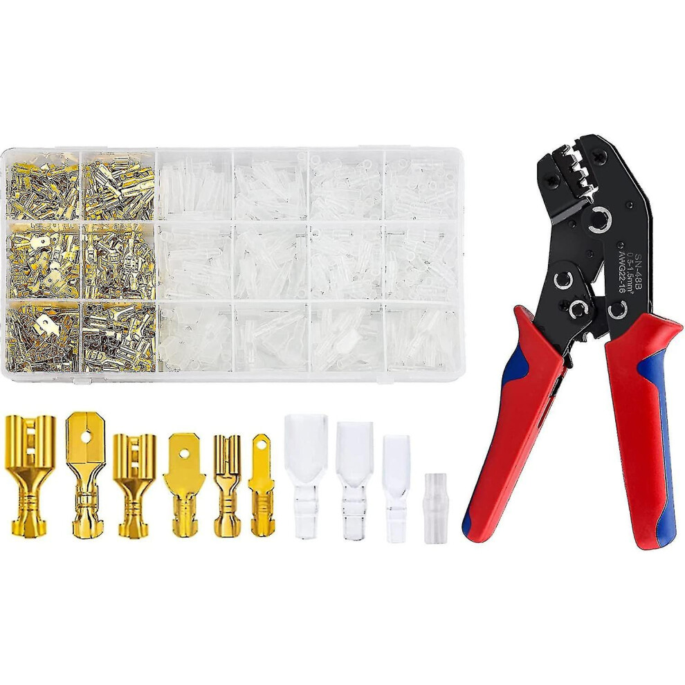 Crimping Pliers, Professional Pliers Crimping Tool With 600pcs Connectors Pliers Electrician Tools Electrical Terminals Heat Shrink Tubing Connector K