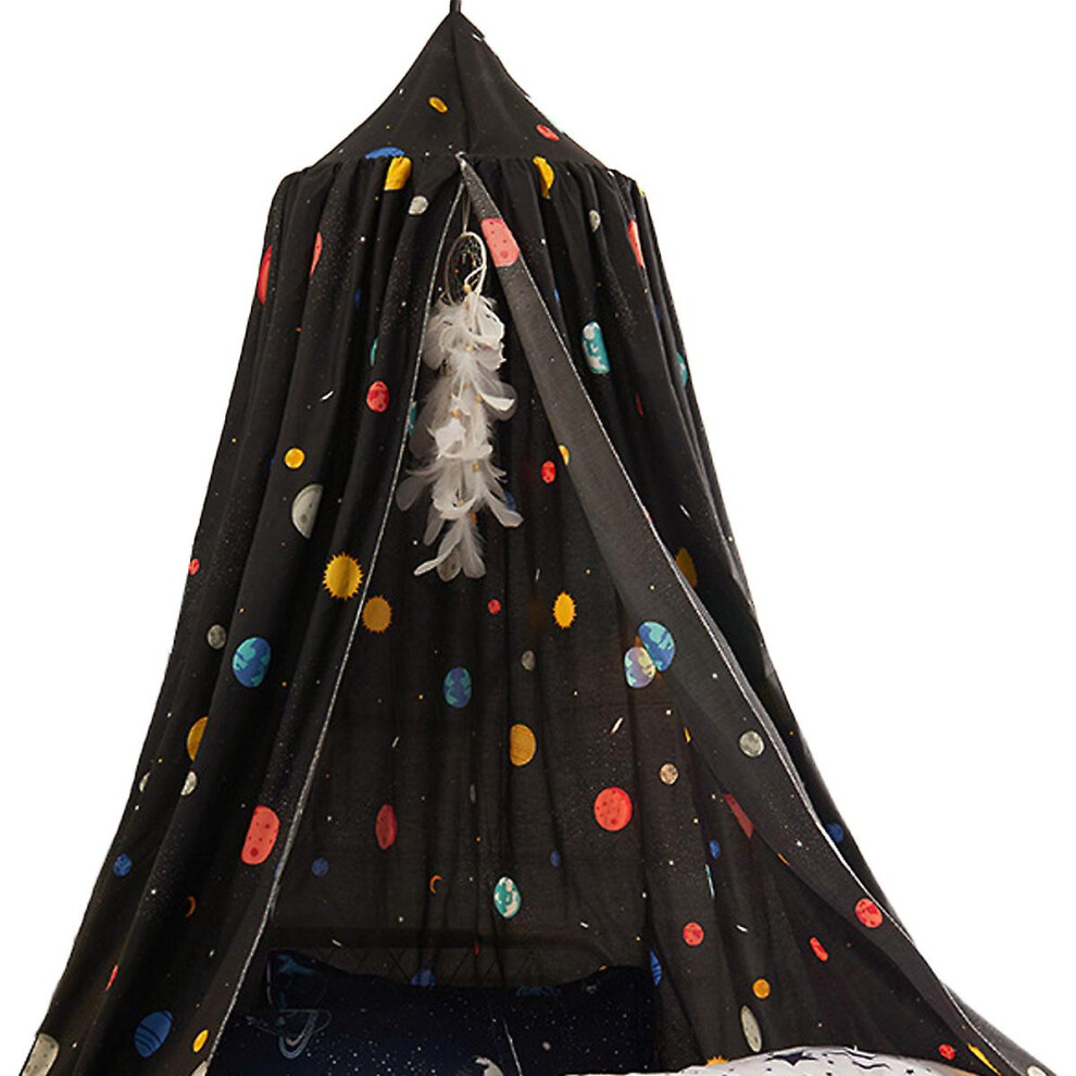 Printed Bed Canopy For Kids, Girls Princess Bed Canopy Cute Room Decor, Hanging Bed Curtain Children Reading Play Tent, 65*270*400Cm Blue