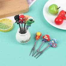 8pcs Mini Hero Stainless Steel Cartoon Kids Fruit Forks Cute Party Fork Sets