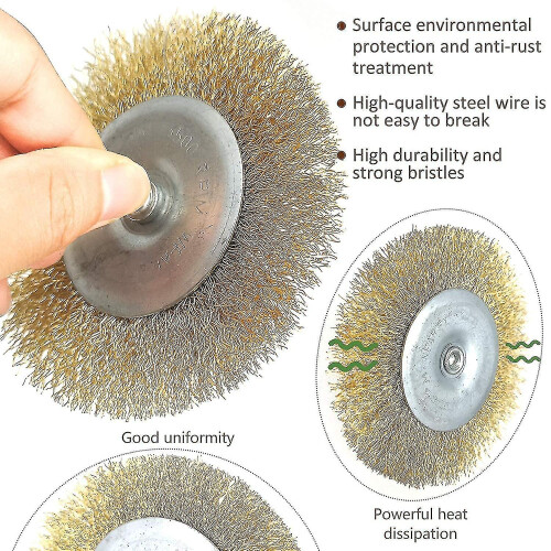9 Pieces Professional Wire Brushes, Drill Brushes For Rust Removal, Cleaning, 1/4" Shank 2