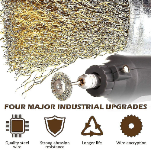 9 Pieces Professional Wire Brushes, Drill Brushes For Rust Removal, Cleaning, 1/4" Shank 1