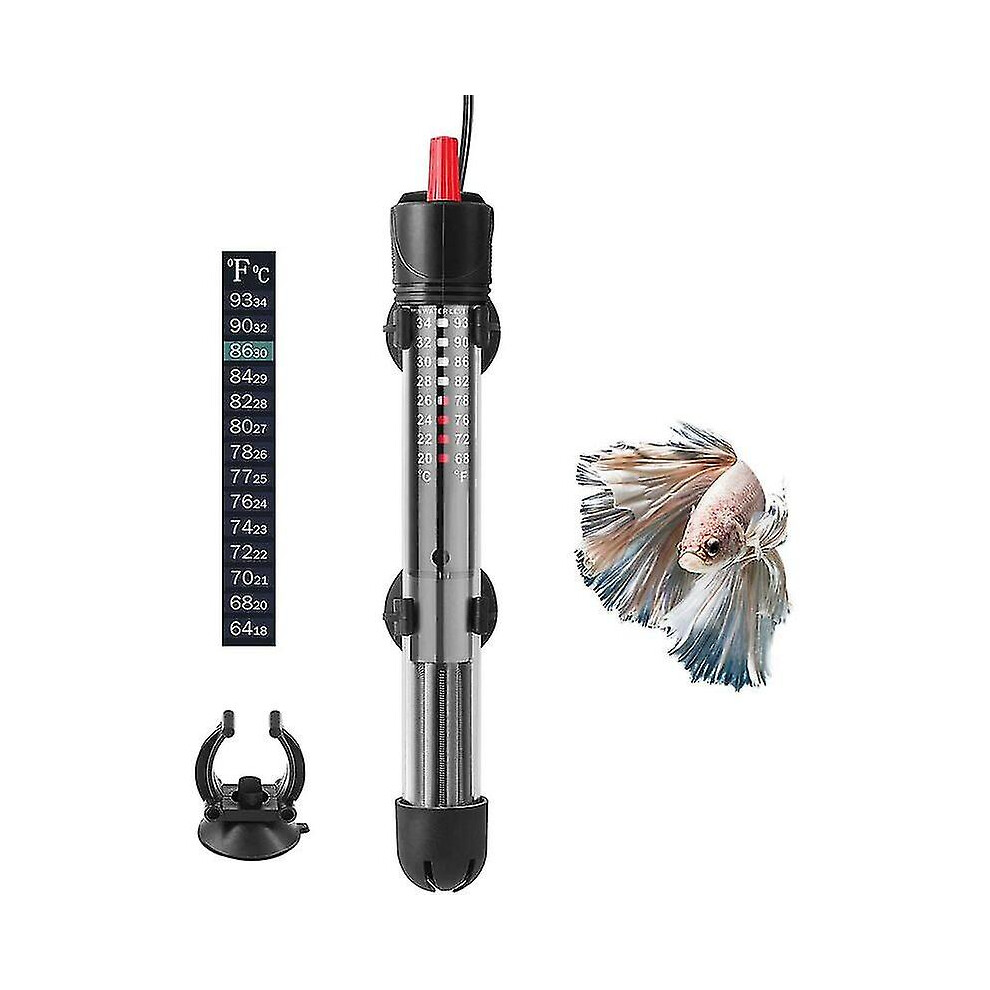 50w 100w 300w Adjustable Aquarium Heater, Submersible Aquarium Heater With Suction Cups And Thermometer Sticker, For Fish Tanks Up To 60 Gallons