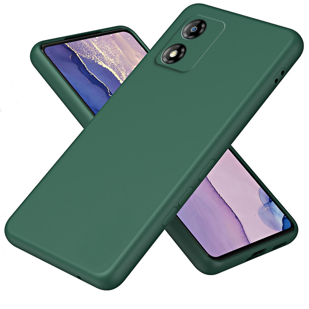 (Green) For Motorola Moto E13 4G Shockproof Fiber Lining Tpu Phone Case 2.2Mm Protective Cover Green