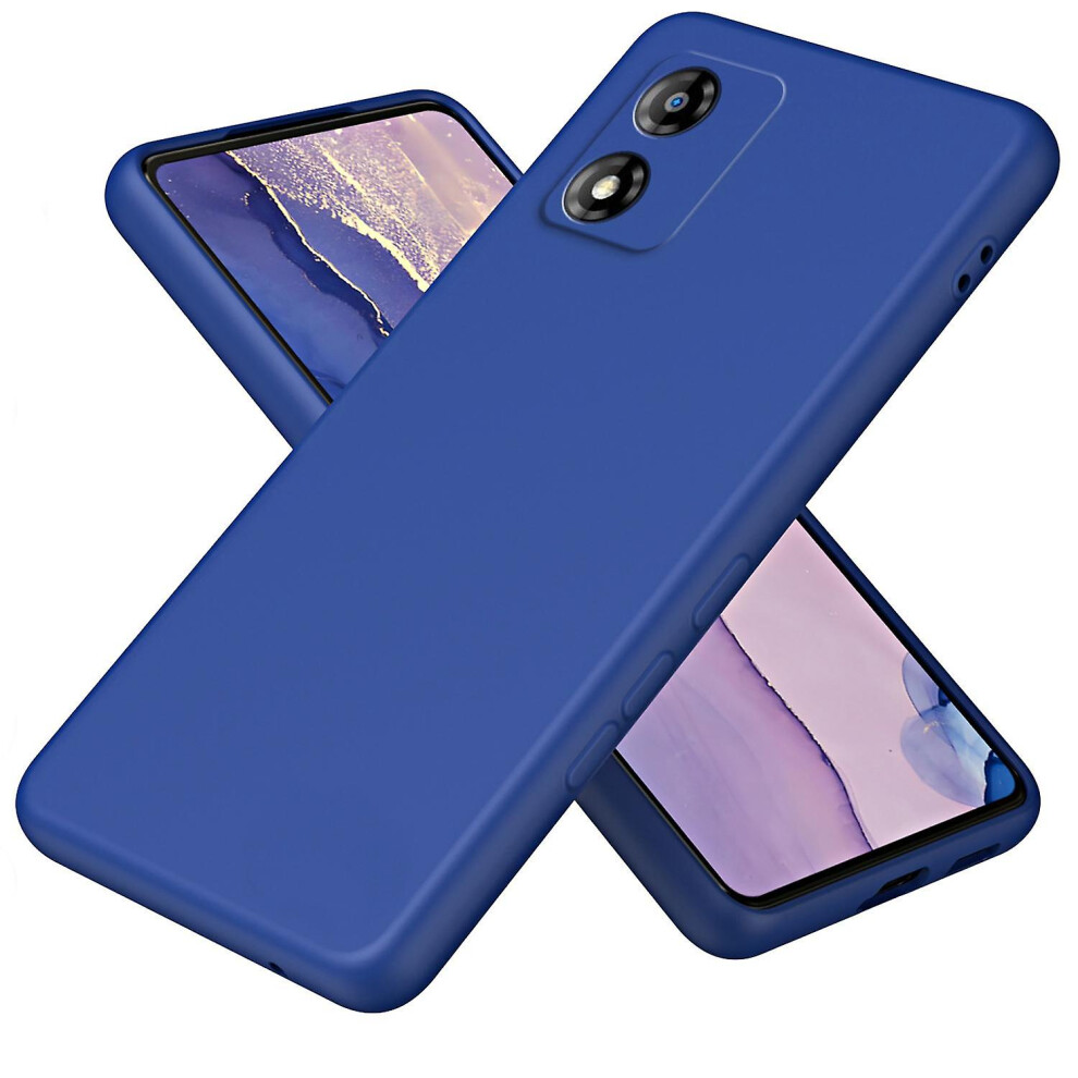 (Blue) For Motorola Moto E13 4G Shockproof Fiber Lining Tpu Phone Case 2.2Mm Protective Cover Blue