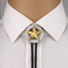 Fashion Western Cowboy Tie Shining Long Star Texas Bolo Tie Necktie Necklace