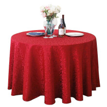 (Red, One size) Tablecloth Tear Resistant No Fading Polyester Washable Round Tablecloth for Kitchen