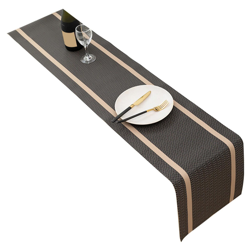 (Brown, One size) Table Runner Waterproof Anti-scratch Anti-dirty Anti-oil Cuttable Table Decoration PVC Dinning Room-image-OPC-PFXKCP8-NEW
