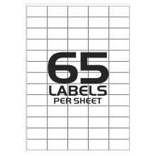 (65 labels Per A4 Sheet) A4 Labels 20 Sheets Sticky Label, Address Labels, Printer Labels, iSOUL Self Adhesive Printable A4 Sticker Paper for Printing, Laser Labels Stickers