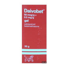 BAYER Daivobet Gel 50mcg,|Effective Treatment for Psoriasis and Skin Conditions | Calcipotriene and Betamethasone Formula 30g