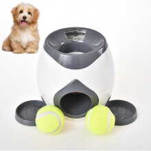 (Dark Gray, One size) Dog Automatic Ball Launcher With Balls Durable Ball Throwing Machine For Small Medium Dog