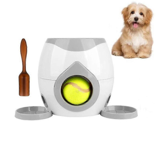 (Gray, One size) Dog Automatic Ball Launcher With Balls Durable Ball Throwing Machine For Small Medium Dog