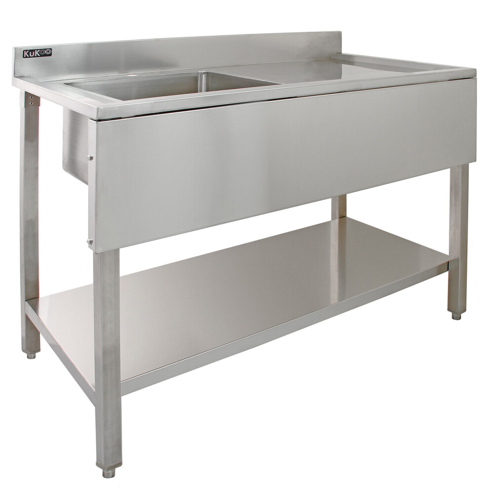 Commercial Sink Stainless Steel Catering Kitchen Single Bowl 1.0 Unit RH Drainer