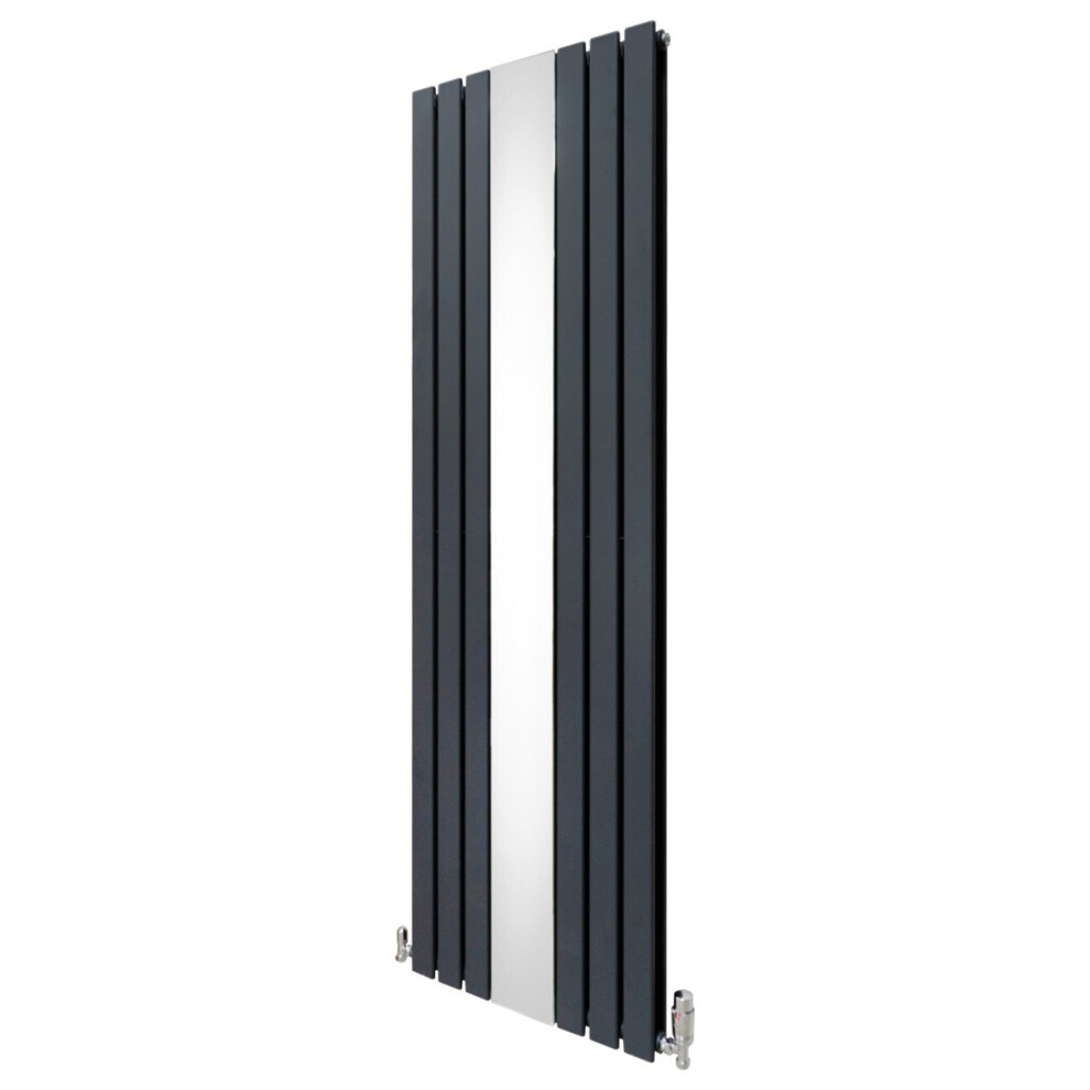 Radiateur miroir plat et vannes - 1800mm x 565mm - gris anthracite