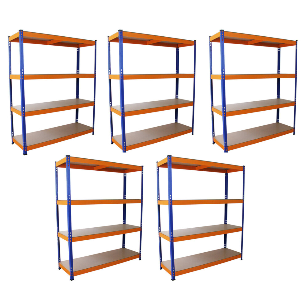 5 Garage Warehouse S-Rax Steel 5 Tier 150cm Racking Shelving Storage Units