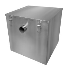 60L Edelstahl-Fettabscheider für gewerbliche Küchenabflüsse Abfangbehälter, robust, mit 50 mm Ein- und Auslass