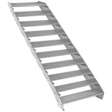 Metalltreppe mit 10 Abschnitten, höhenverstellbar, verzinkte Stahltreppen 90 cm / 900 mm