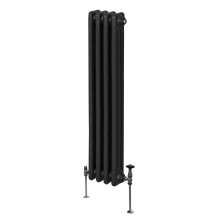 Tradycyjny grzejnik 3-kolumnowy - 1500 x 202 mm - czarny