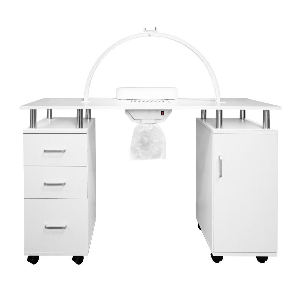 Professional Manicure Table & LED Half Moon Lamp Nail Beauty Salon