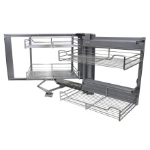 KuKoo Rechte Hand Ecke Küche Pull Out Körbe, 90-100cm Schrank 4 Metall Slide Out Storage Schubladen