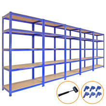 Monster Stellingen 5 x 90cm Grote Stellingen voor Garage, Schuur of Werkplaats Blauw
