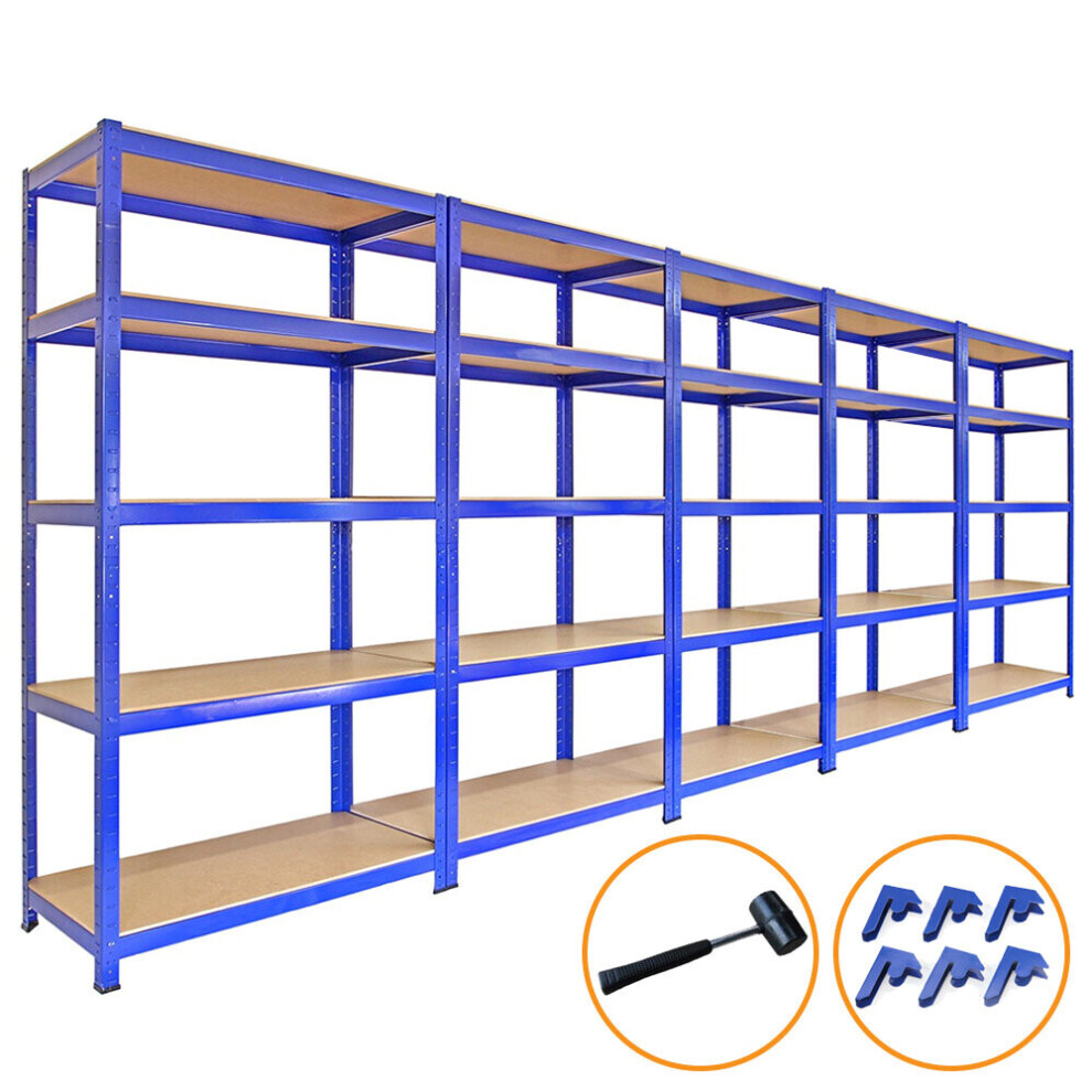 5 X 90Cm Large Shelving Racking Units For Garage, Shed Or Workshop Blue 5055986110699