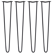 4 x Hairpin Legs / Hair Pin Legs Set Möbel Schreibtisch Tisch 28" 2 Prong 10mm Schwarz