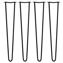 4 x Hairpin Legs / Hair Pin Legs Set Möbel Schreibtisch Tisch 28" 2 Prong 12mm Schwarz