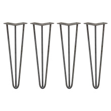 4 x Hairpin Legs / Hair Pin Set Möbel Schreibtisch Tisch 16" 3 Prong 10mm Rohstahl
