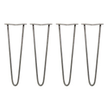 4 x Hairpin Legs / Hair Pin Set Möbel Schreibtisch Tisch 16" 2 Prong 10mm Rohstahl