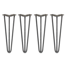 4 x Hairpin Legs / Hair Pin Set Möbel Schreibtisch Tisch 16" 3 Prong 12mm Rohstahl