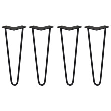 4 x 14" hiusneulanpäät - 2 piikkiä - 10 mm - musta