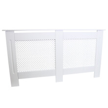 Tampa de radiador MDF branco Grelha em treliÃ§a Prateleira de armÃ¡rio moderna 1515mm