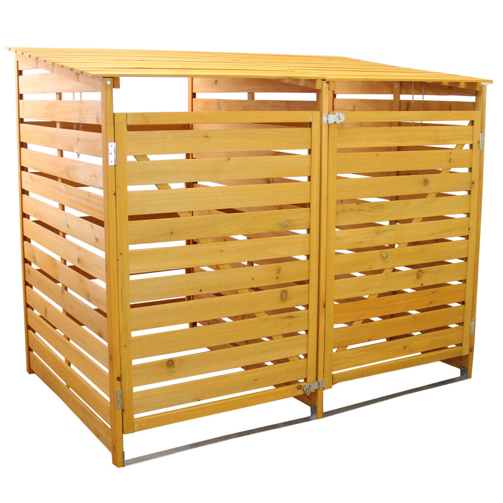 Double Wheelie Bin Store | Wooden Outdoor Bin Shed