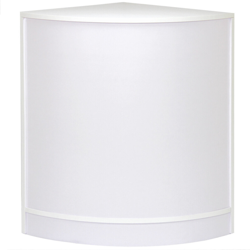 Curved Corner Shop Retail Counter Cabinet Till Cash Desk Retail White CM60